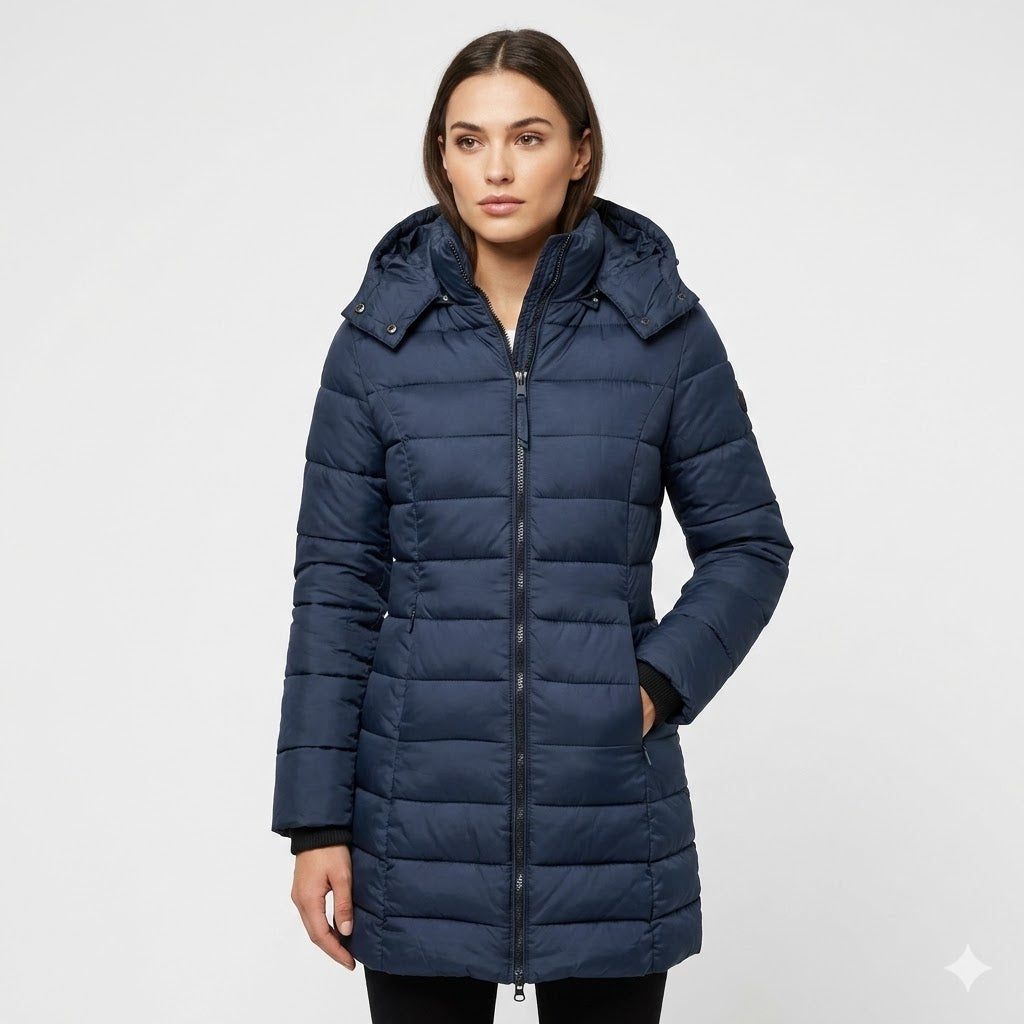 Women's Trench Coat – Hooded Quilted Puffer Coat
