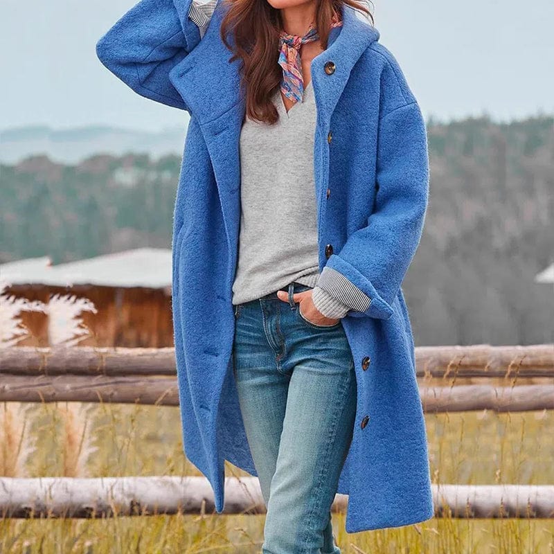 Women's Trench Coat – Oversized Button Front Overcoat