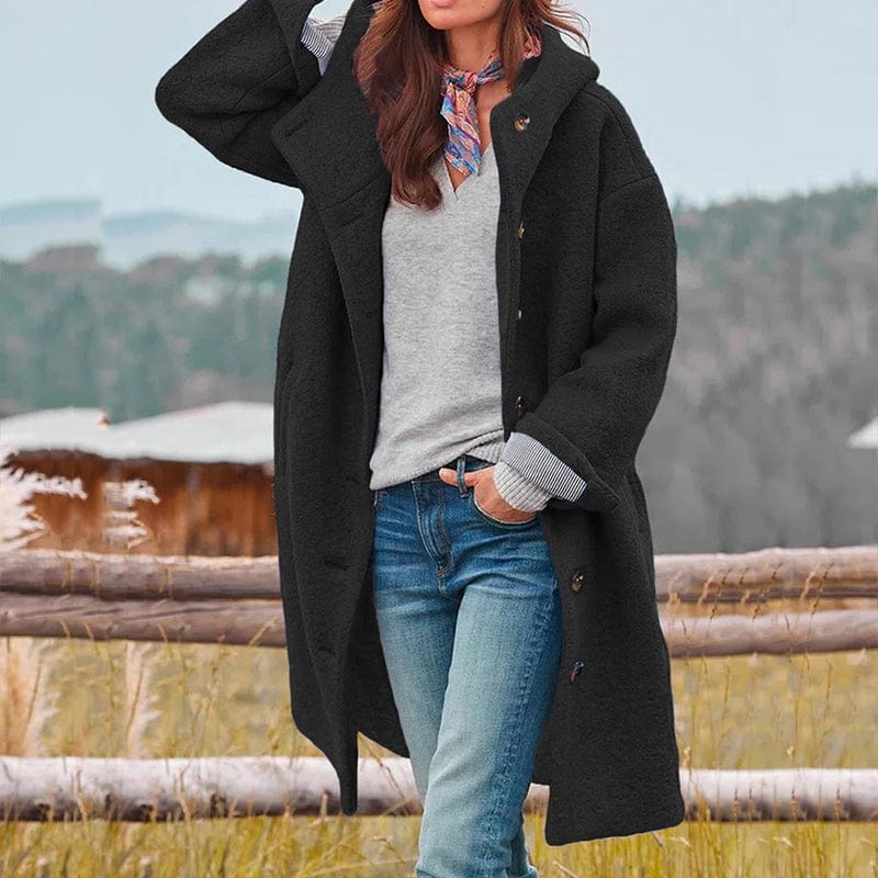 Women's Trench Coat – Oversized Button Front Overcoat