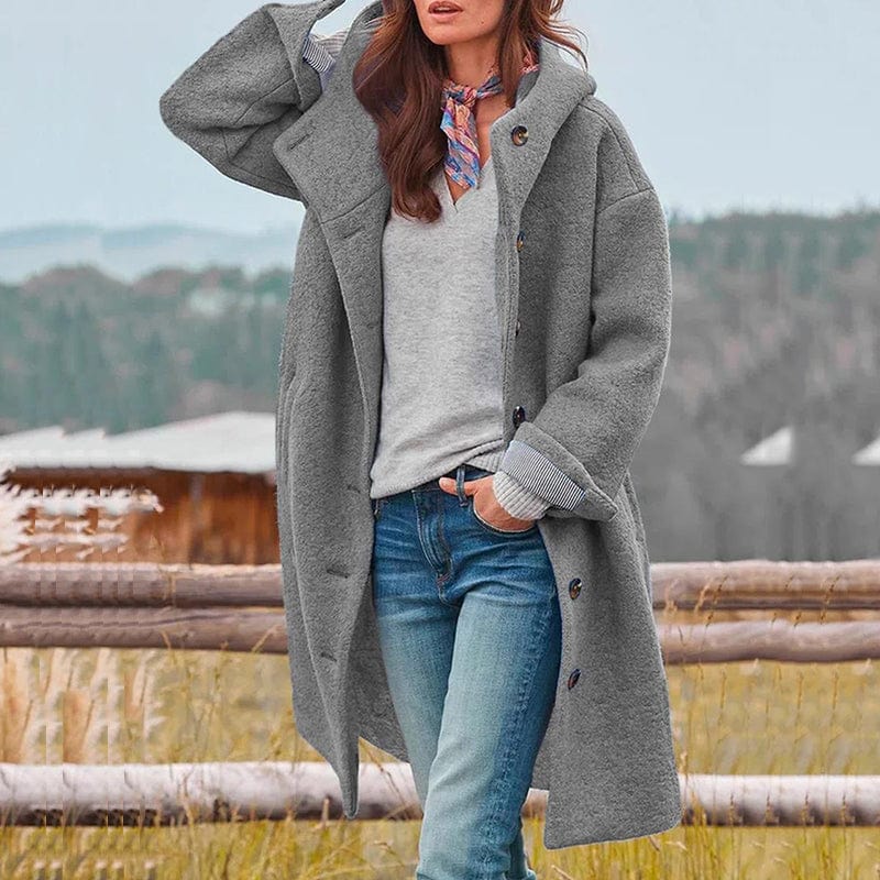 Women's Trench Coat – Oversized Button Front Overcoat