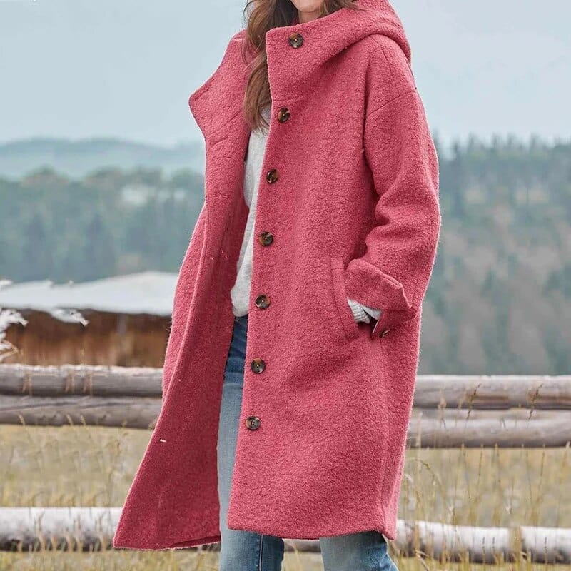 Women's Trench Coat – Oversized Button Front Overcoat