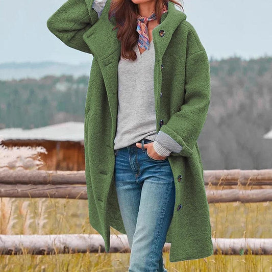 Women's Trench Coat – Oversized Button Front Overcoat