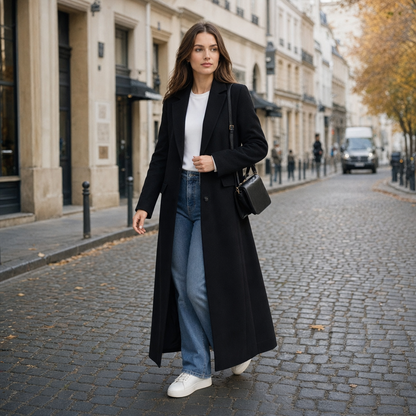Women's Trench Coat – Tailored Maxi Longline Overcoat