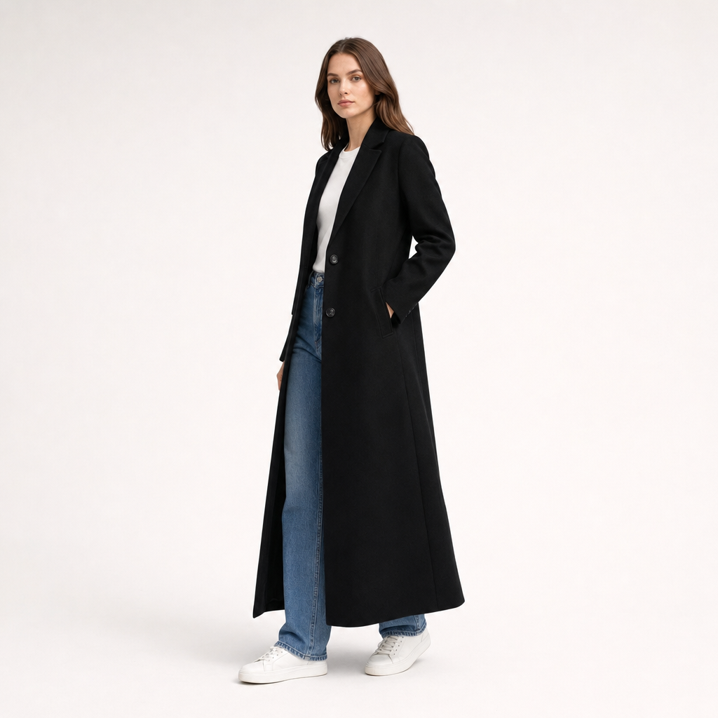 Women's Trench Coat – Tailored Maxi Longline Overcoat