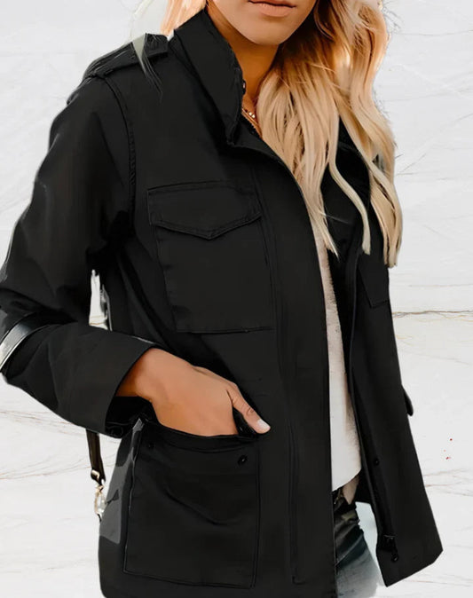 Women's Utility Jacket – Long-Sleeve Cargo Pocket Design