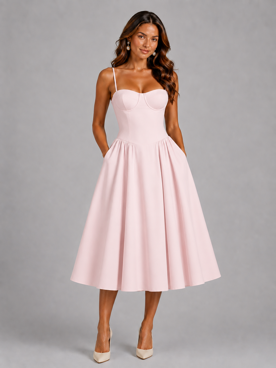 Women's Wedding Guest Dress – Corset Midi Dress