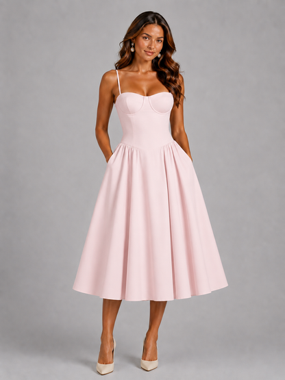 Women's Wedding Guest Dress – Corset Midi Dress