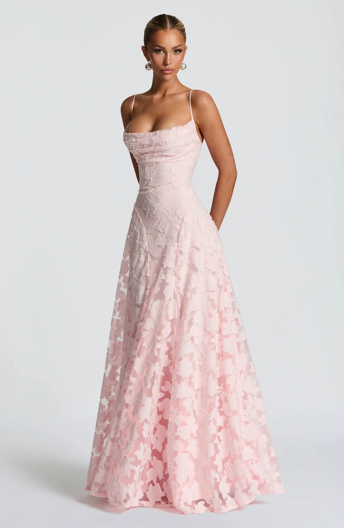 Women's Wedding Guest Dress – Floral Sleeveless Maxi Dress