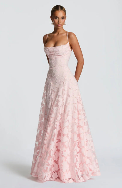 Women's Wedding Guest Dress – Floral Sleeveless Maxi Dress