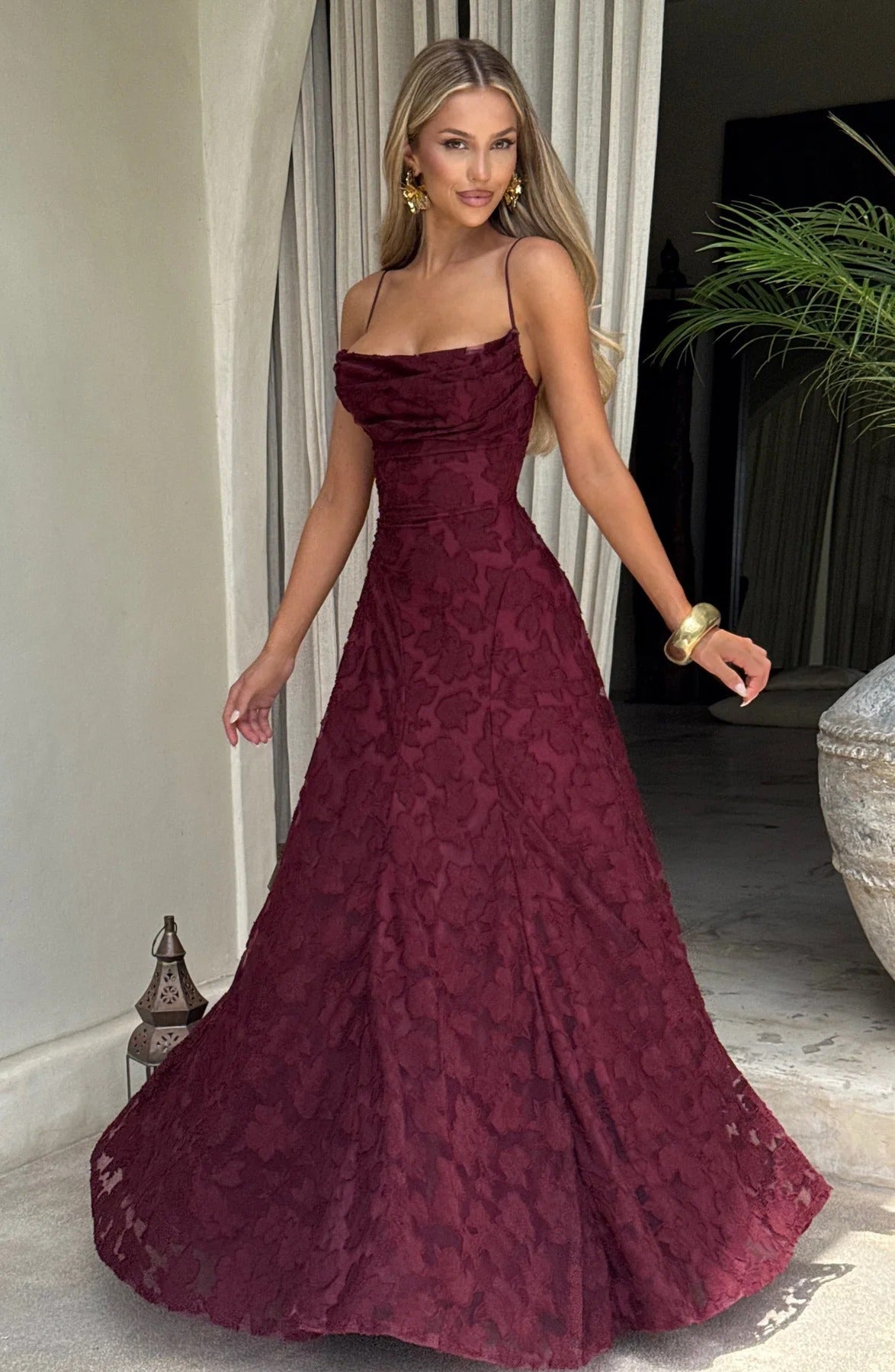 Women's Wedding Guest Dress – Floral Sleeveless Maxi Dress