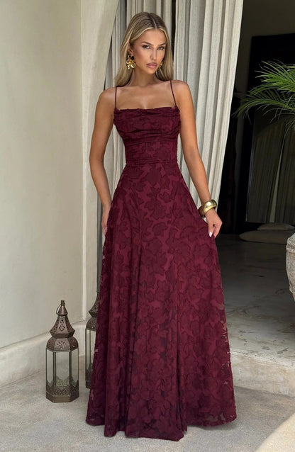 Women's Wedding Guest Dress – Floral Sleeveless Maxi Dress