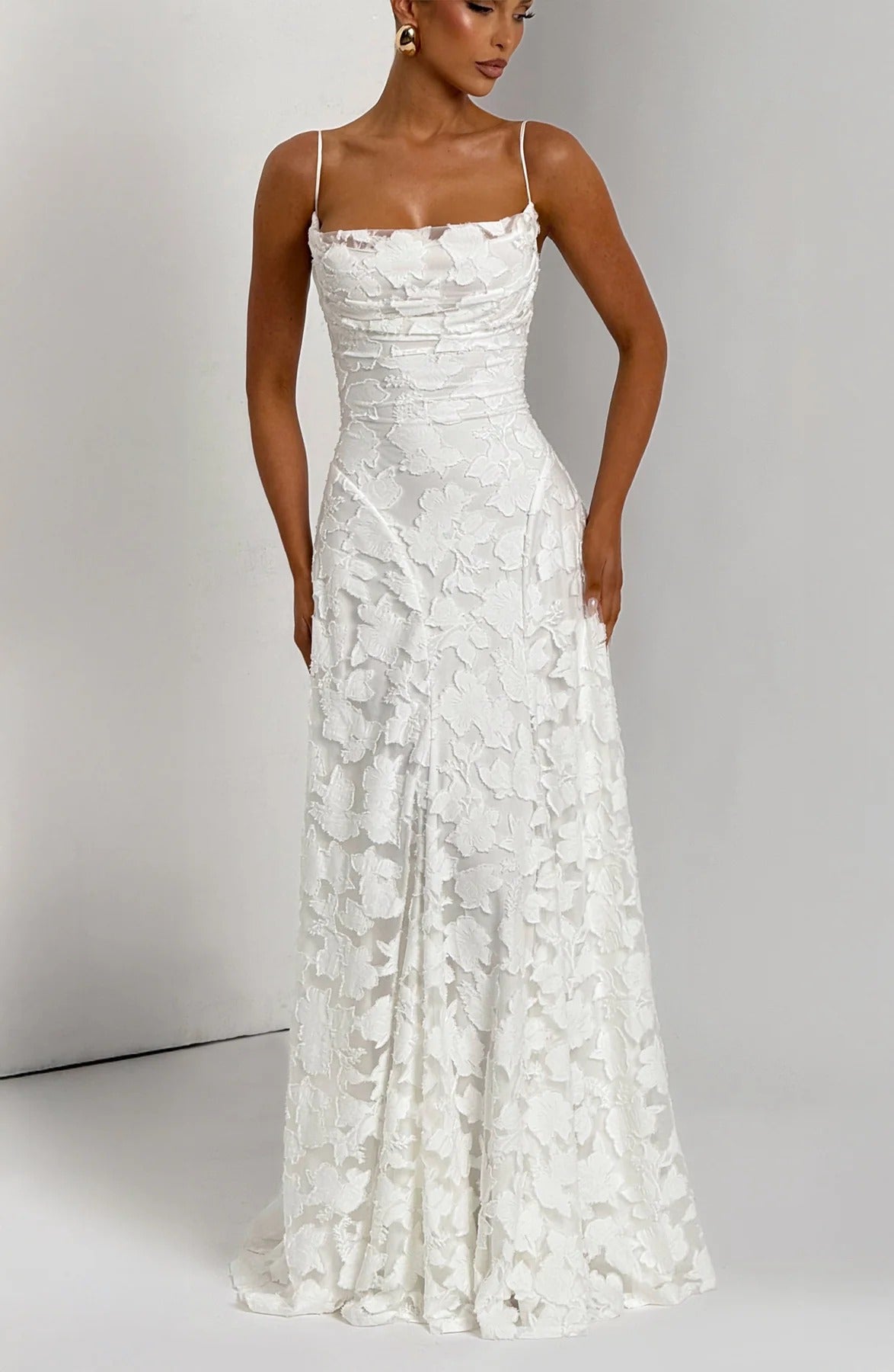 Women's Wedding Guest Dress – Floral Sleeveless Maxi Dress