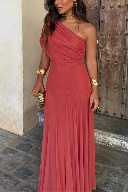 Women's Wedding Guest Dress – Off-Shoulder Maxi Dress