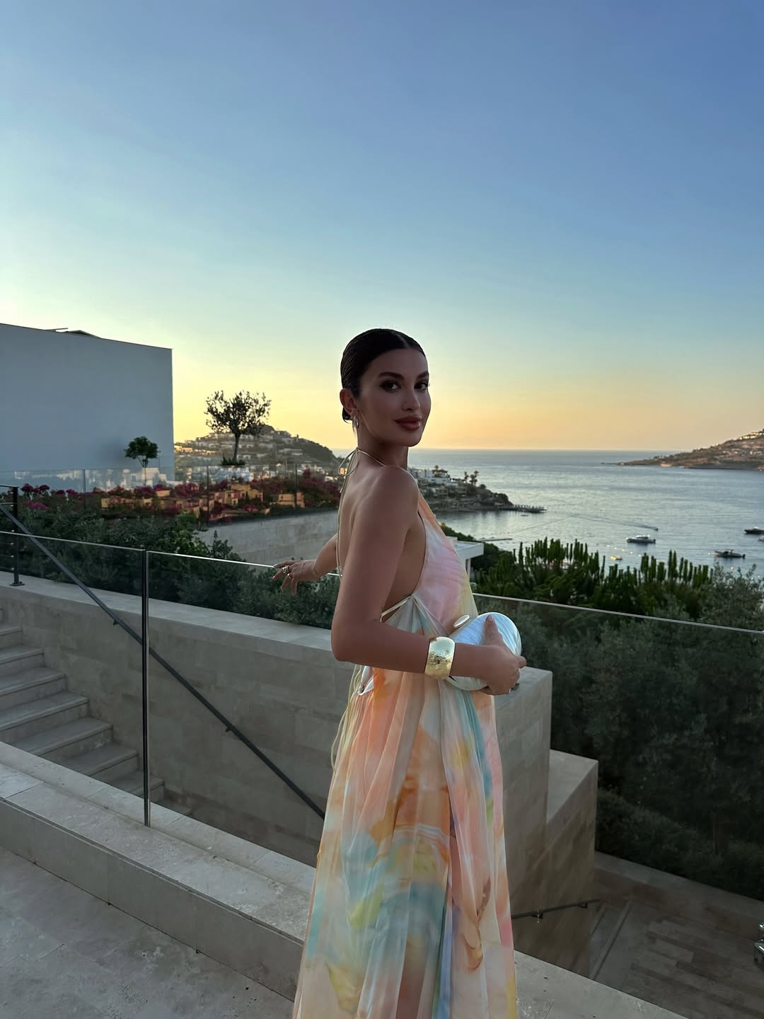Women's Wedding Guest Dress – Printed Halter Maxi Dress