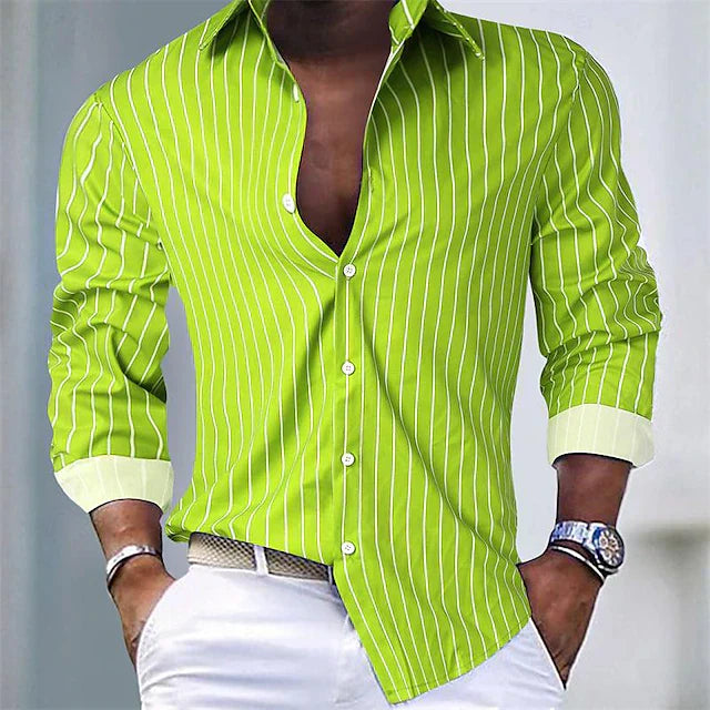 Luke - Striped Button-Up Shirt